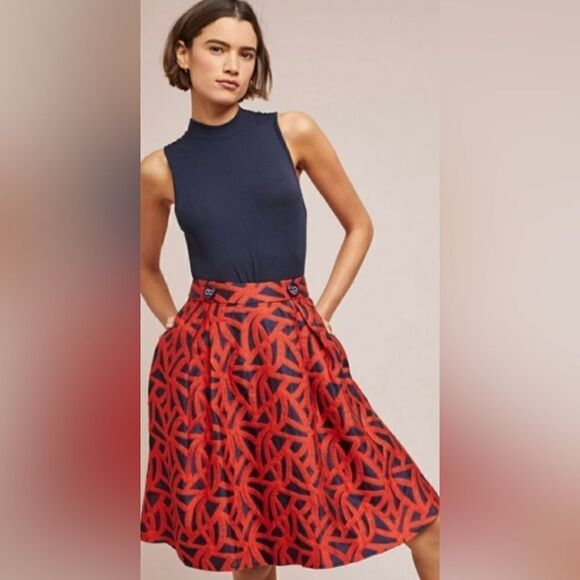 Anthropologie Eva Franco Mariner A Line Midi Skirt - Picture 6 of 6